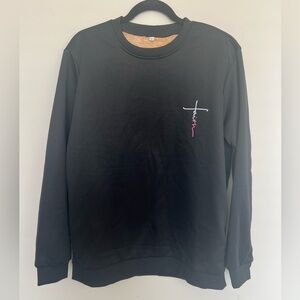 Faith sweatshirt black fleece interior Size L